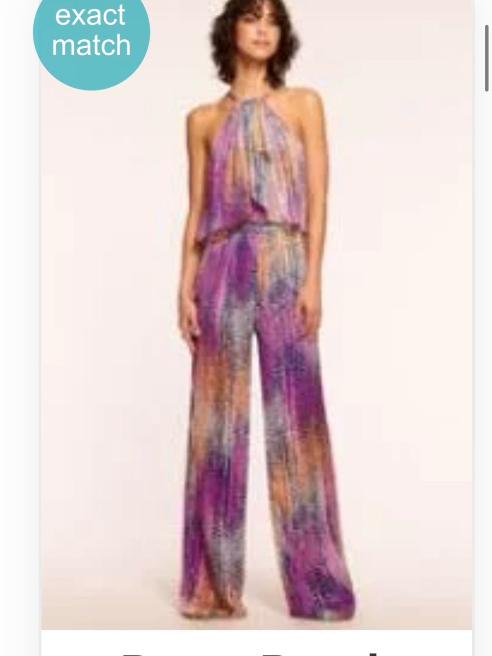 Ramy Brook Sleeveless Halter Jumpsuit in Purple Multi Color as seen on TV